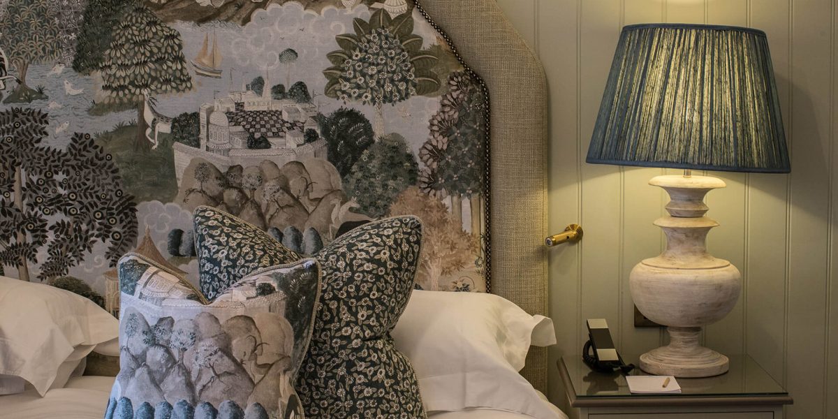 Elaborate headboard of the double bed