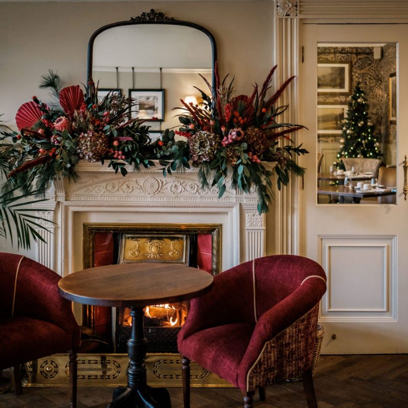 Main lounge area at christmas time