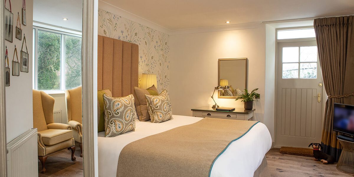Ornate headboard with custom cushions